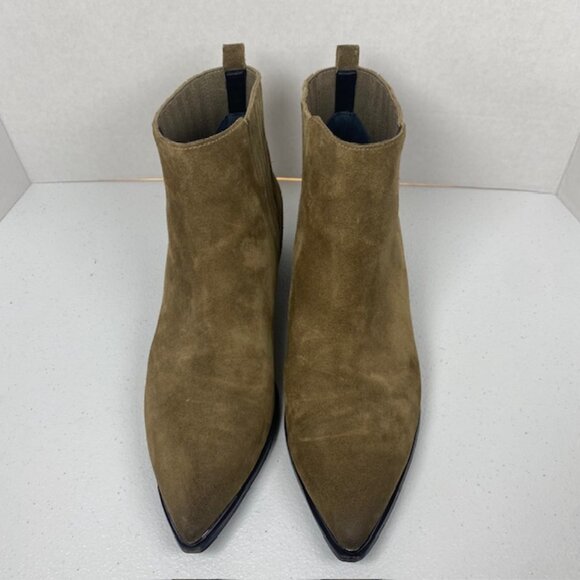 Marc Fisher Yarita Women’s 8.5M Tan Pointed Toe Wedge Heel Ankle Boots - Picture 2 of 15